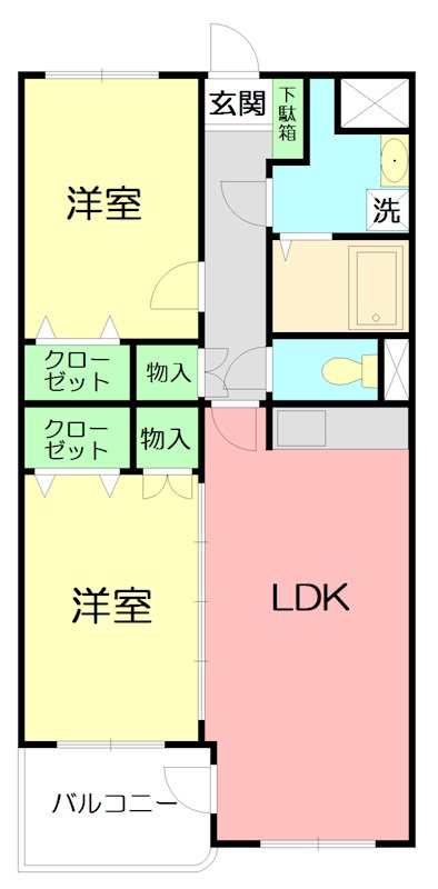 ル・シエルⅡ 102号室 間取り