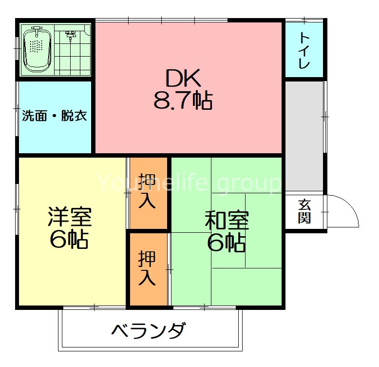 シブヤアパートE 2F号室 間取り