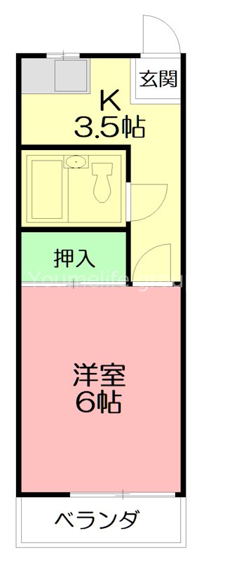 コーポ大六天 203号室 間取り