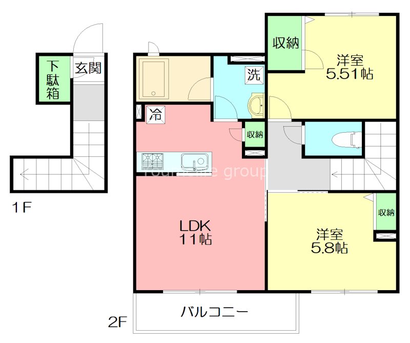 オレンジコート 202号室 間取り