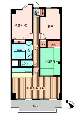 南藤沢AFビル 504号室 間取り