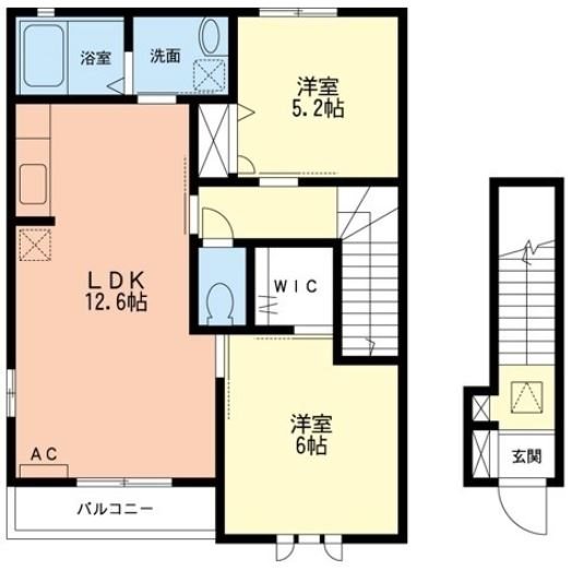 Villa　A  201号室 間取り