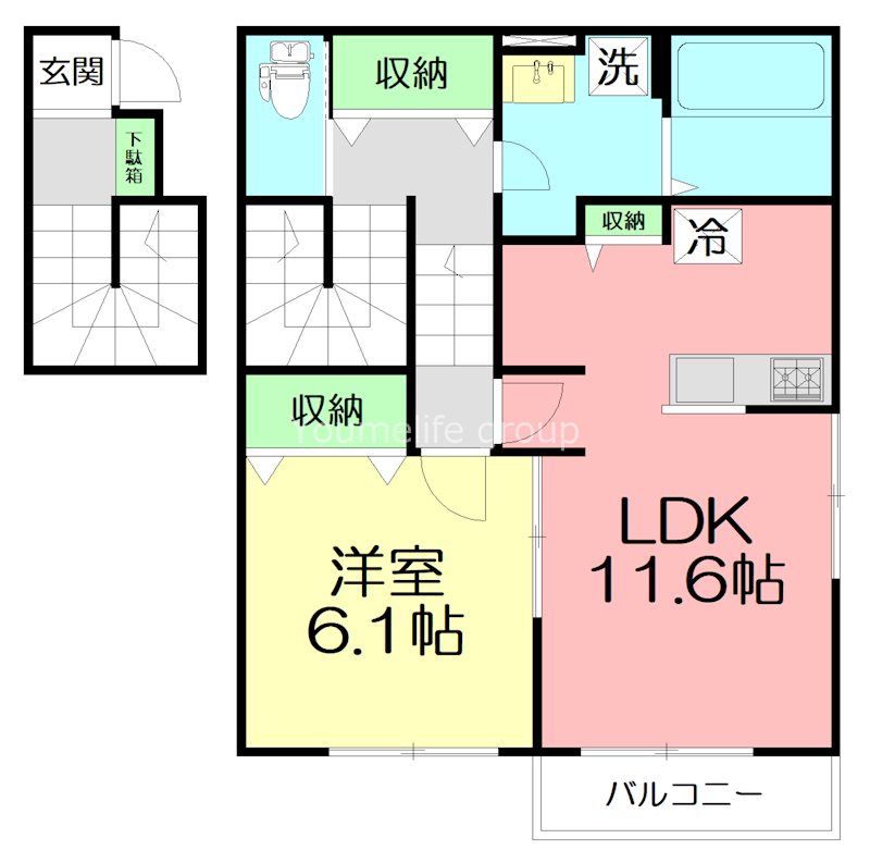 nuovo vittoria 201号室 間取り