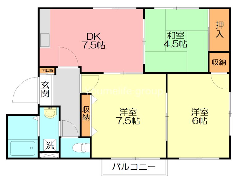 コーポかしわぎB 201号室 間取り