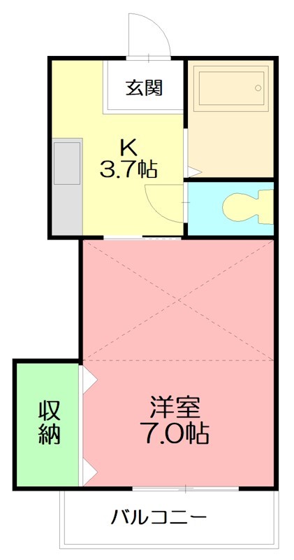 クレールⅠ 202号室 間取り