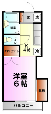 エクセル扇 104号室 間取り