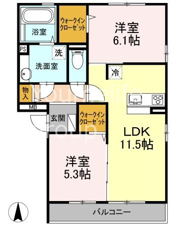 アゼリア 105号室 間取り