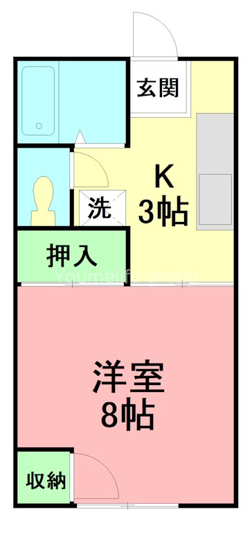 ミニーハイム 1号室 間取り