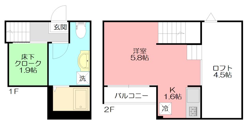 ビターマカロン 202号室 間取り
