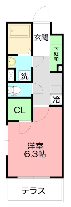 プロシード1045館 101号室 間取り