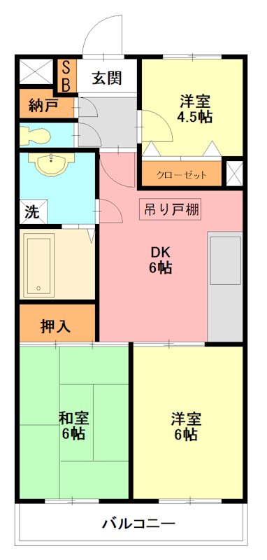 サンヒルズ東戸塚 A307号室 間取り