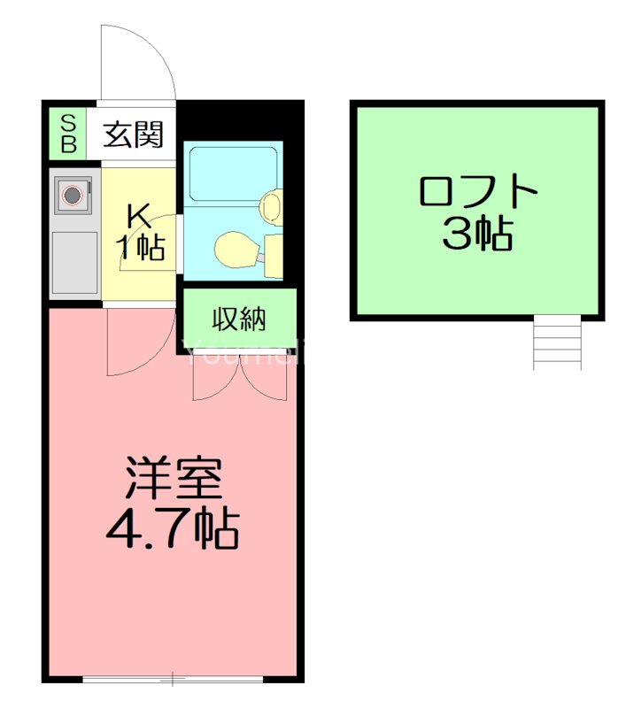リモード本厚木B棟 107号室 間取り