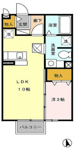 メゾン　ド　コンフォール 108号室 間取り