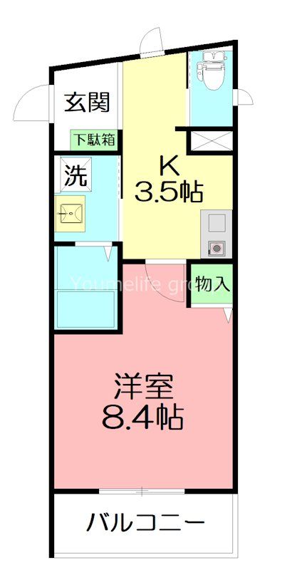 kビル 203号室 間取り