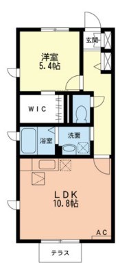 クレール山下 107号室 間取り