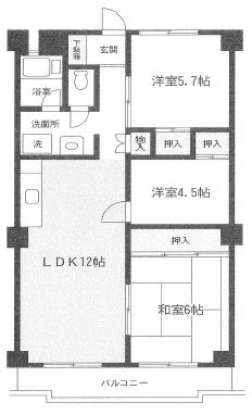 サン80湘南台 201号室 間取り