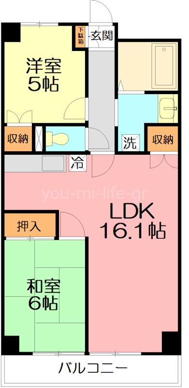 プラザ御殿 305号室 間取り