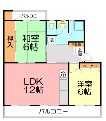 コーポ渡辺 302号室 間取り