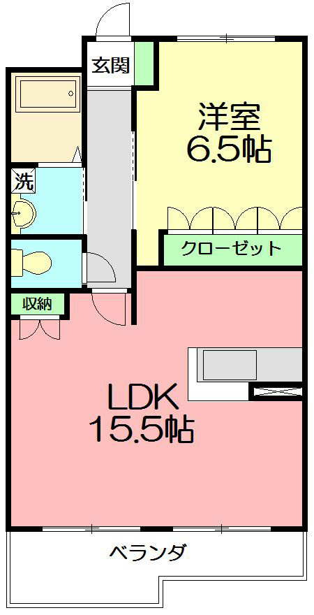 スカイヒルズ 403号室 間取り