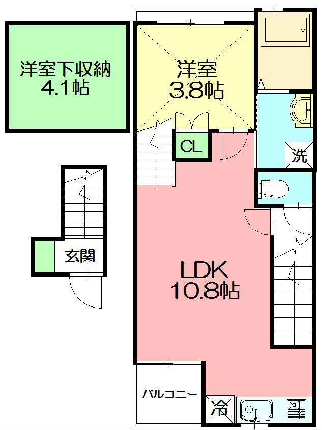 レザンコート 203号室 間取り