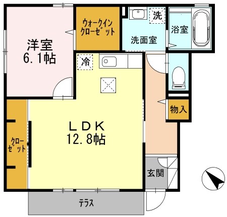 ハイネスA 101号室 間取り