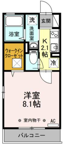 ロイヤルヒルズR 107号室 間取り