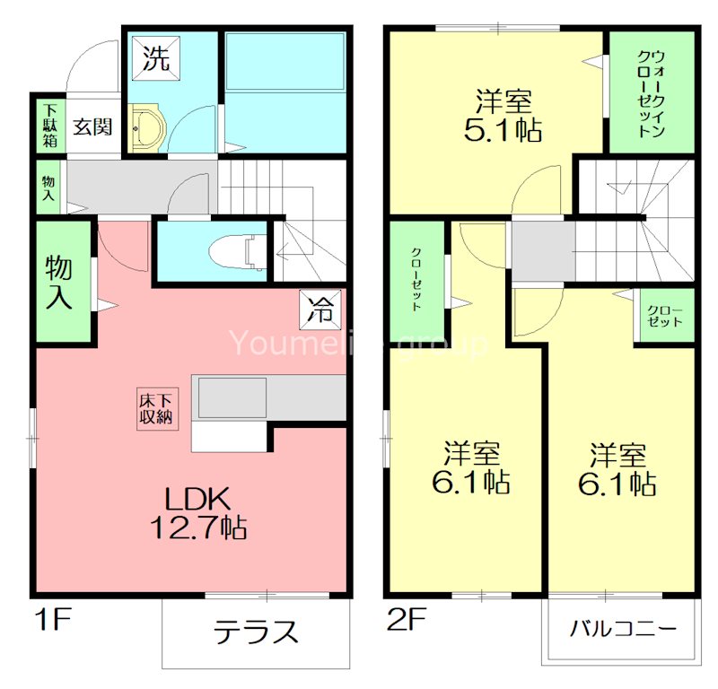 (仮）D-rooｍ塚原戸建A棟 101号室 間取り