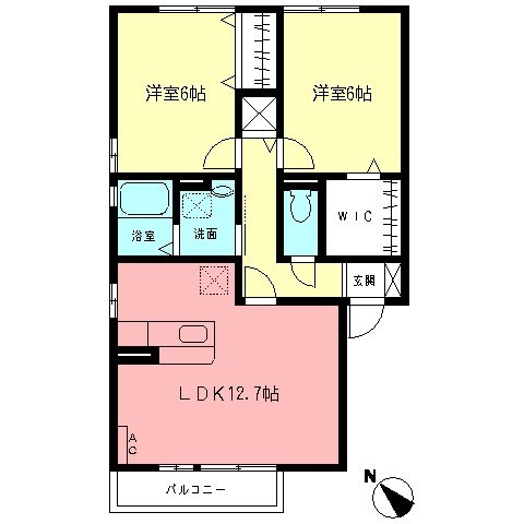 コート・フローラC 201号室 間取り