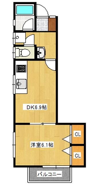ハイム眞 2A号室 間取り