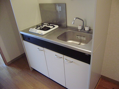 ガスコンロ1口タイプのキッチン。別部屋参考写真。 スカイグランデ キッチン