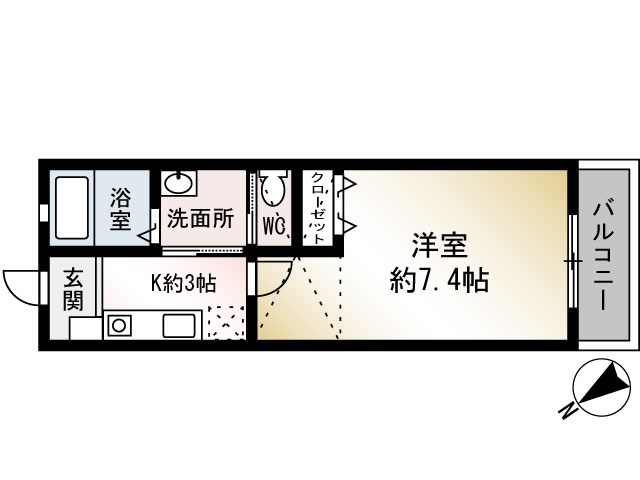 Porte　Bonheur 202号室 間取り