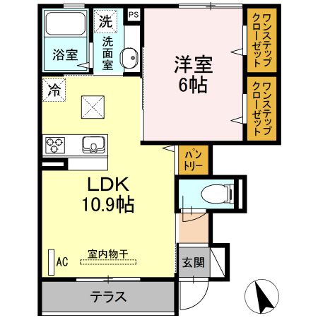 フルールベルテ二番館 102号室 間取り