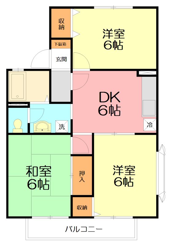 ロイヤルハイム高砂 101号室 間取り