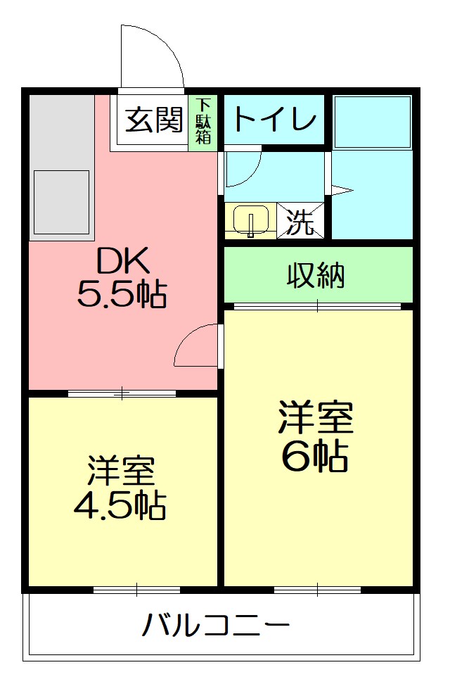 サニーハイツ 202号室 間取り