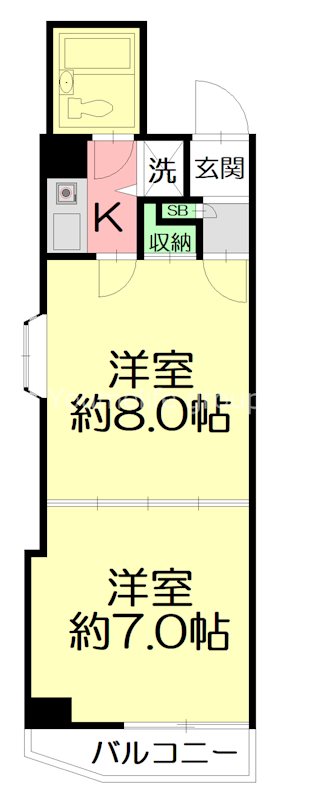 シーサイドビラ鵠沼 201号室 間取り