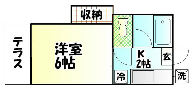 サンテラス第2 206号室 間取り