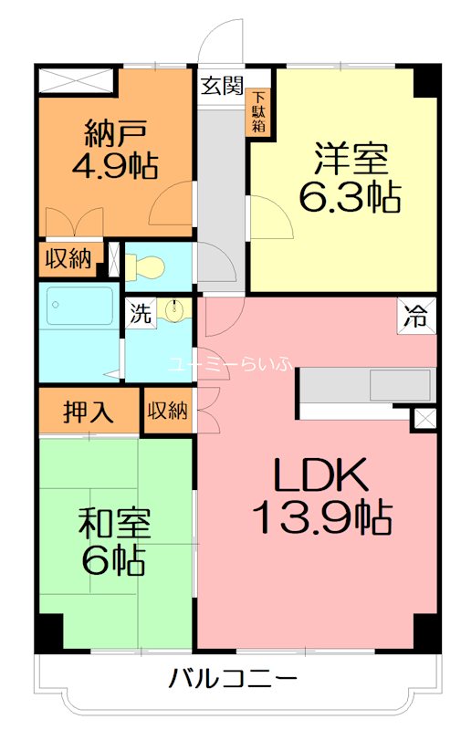 パークロイヤルヒルズ 102号室 間取り