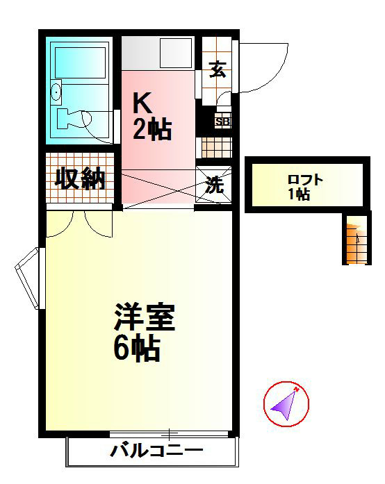 フローラルコートⅠ 203号室 間取り