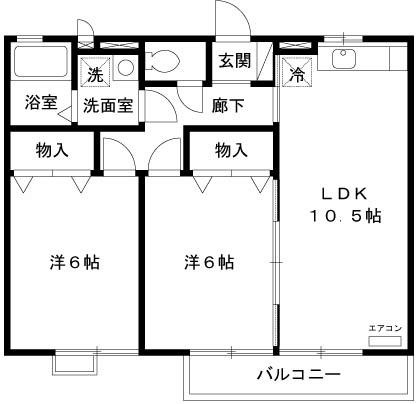リヴェール文 102号室 間取り