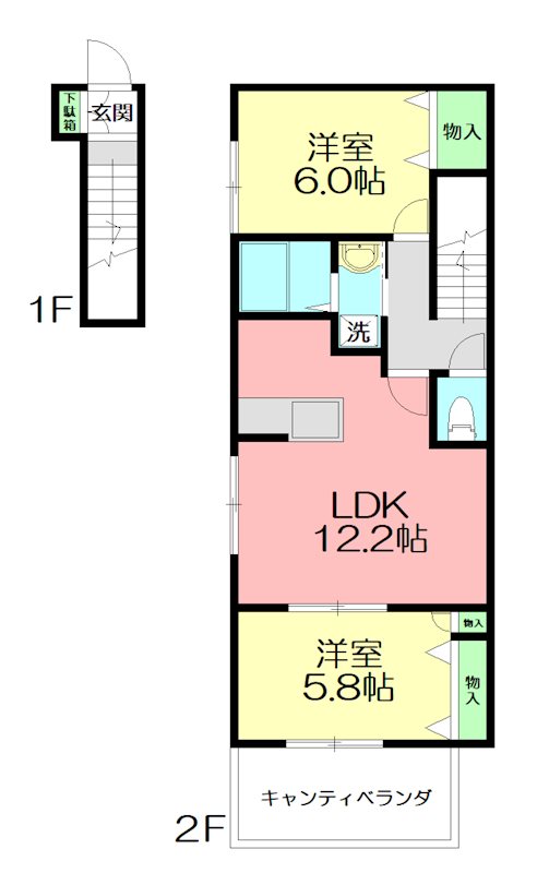 ＭＯＲＥ　ＣＡＬＤＯ　Ａ棟(モア　カルド) 203号室 間取り