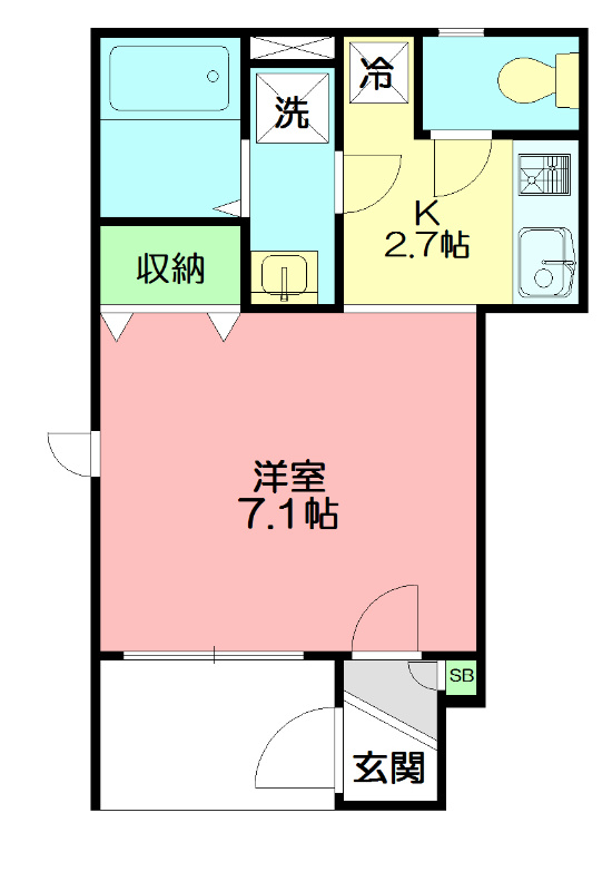 RupiahⅠ 103号室 間取り