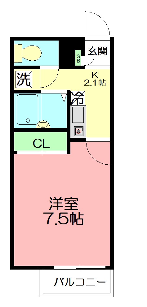 ルピナス湘南 102号室 間取り