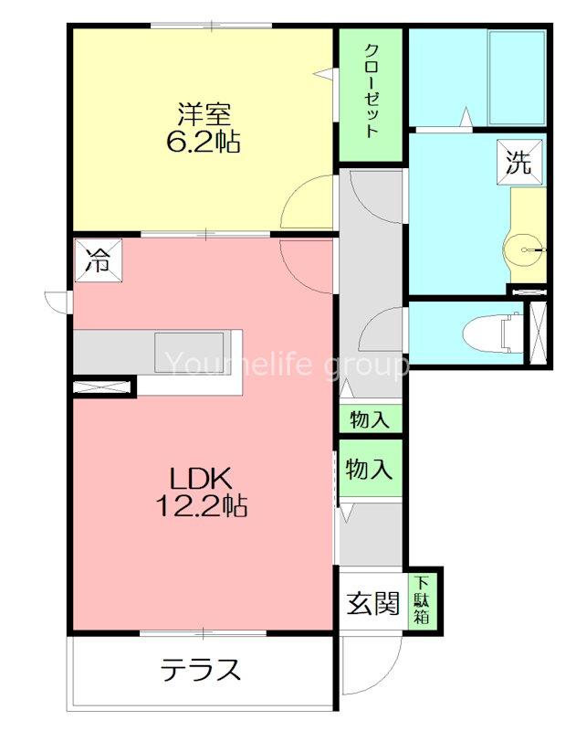くるみC 101号室 間取り