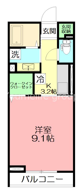 ルミエール本厚木 205号室 間取り