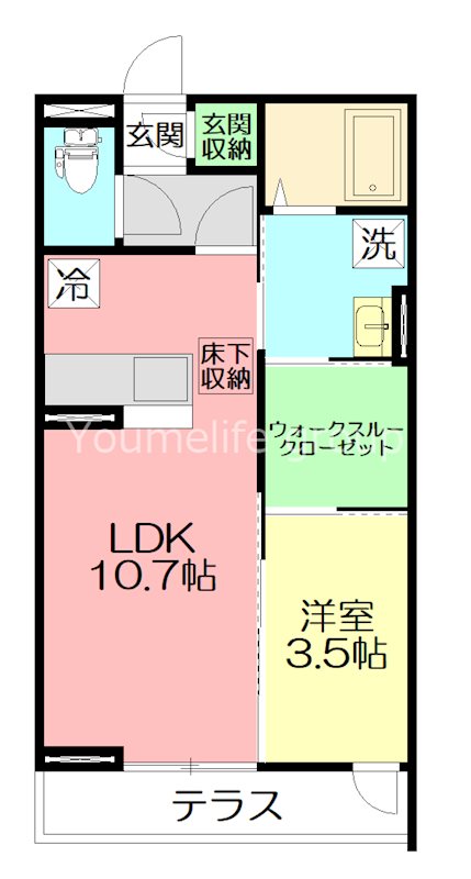 ルミエール本厚木 102号室 間取り