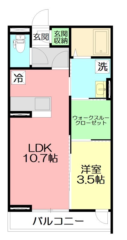 ルミエール本厚木 206号室 間取り
