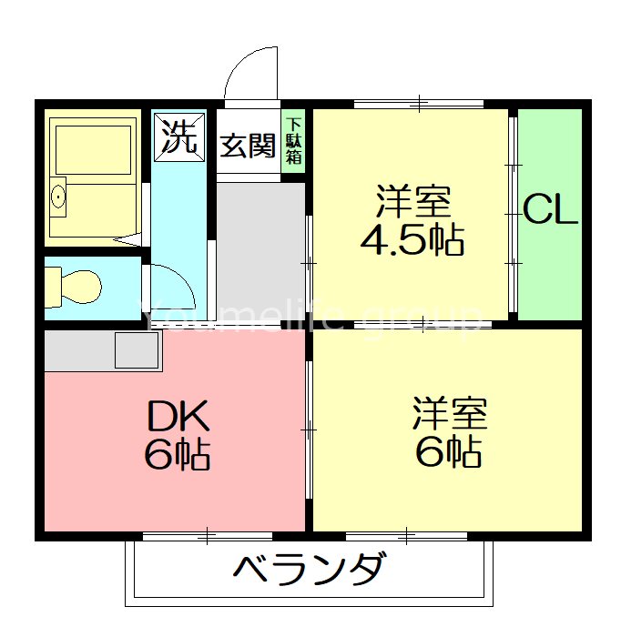 湘南ゴールドネイルⅡ 101号室 間取り