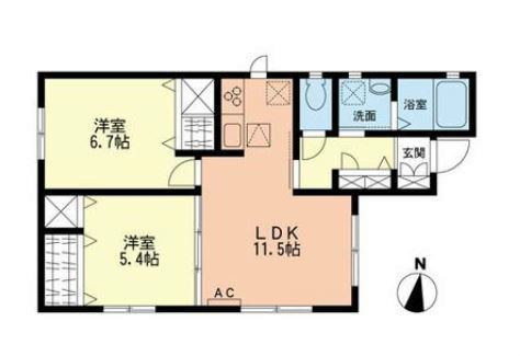 市川貸家B 間取り