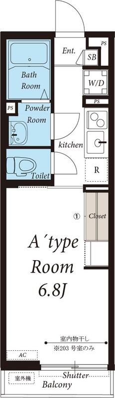 リブリ・サン茅ヶ崎 203号室 間取り