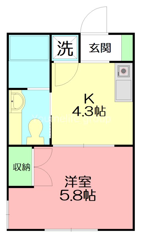 銀河ハイツ 202号室 間取り